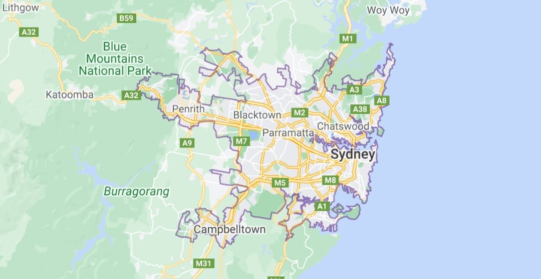 Sydney Air Conditioning Installations & Sydney Electricians - Map of Ready Electrical and Air Conditioning Service Area
